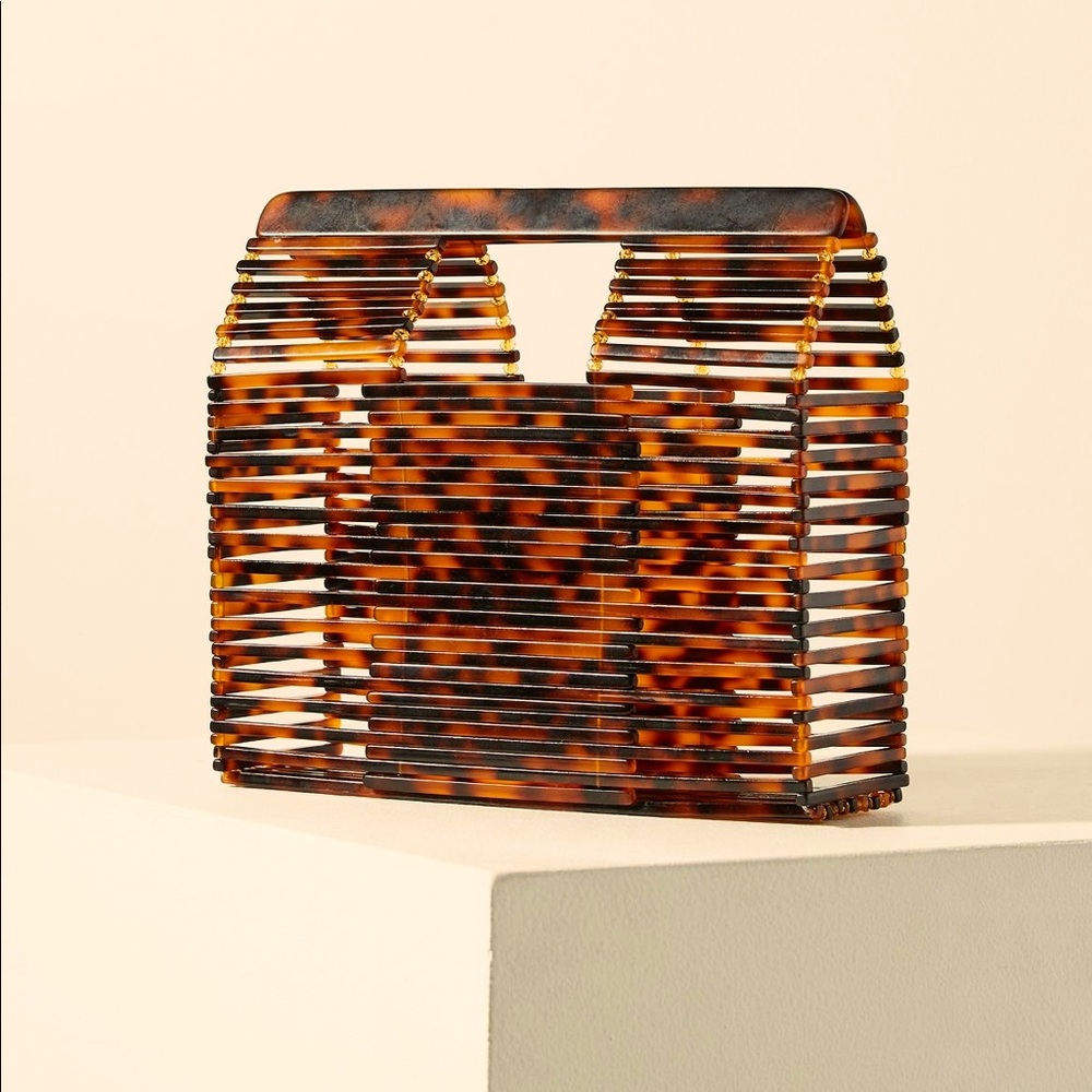Anthropologie Caged Lucite Basket Bag